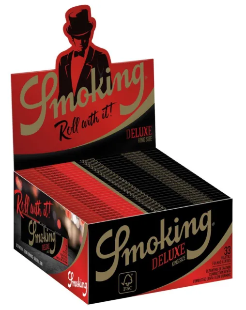 Box Smoking King Size de Luxe schwarz Papier (50er/ 33 Blatt)