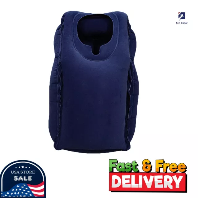 Inflatable Air Travel Pillow Airplane Office Nap Rest Neck Head Chin Cushion