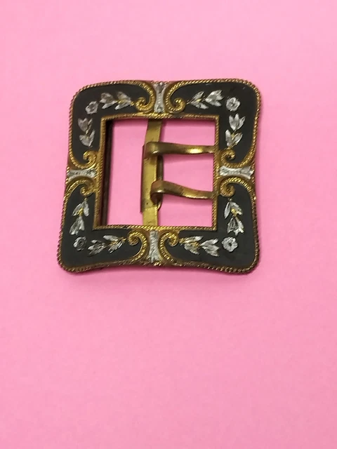 Boucle de ceinture vintage Silver Star rose coeur flamboyant