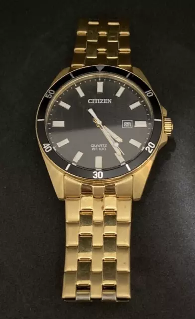 Citizen Mens Two Tone Black Dial Calendar G111-S114357 Wrist Watch