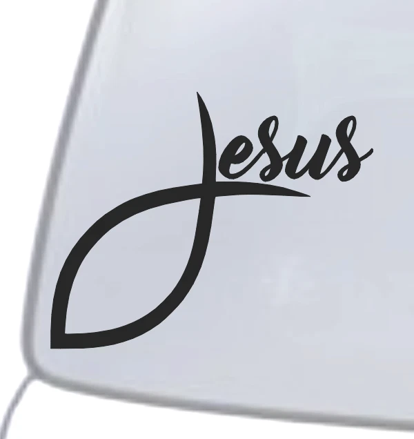 JESUS FISH VINYL Decal Sticker Car Window Wall Bumper God Christian