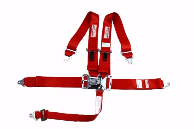 Red Safety Harness Sfi 16.1 Racing Harness 5 Point Roll Bar Mount 3" Latch Link