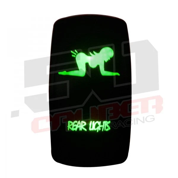 Green Rocker Switch On/Off "Rear Lights" ATV Auto Car Truck SUV RV Jeep Rally