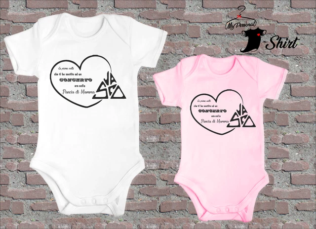 Body Vasco Rossi Per Bambini - Tutina Personalizzata Bianca Senza Maniche, Ideale Per Appassionati