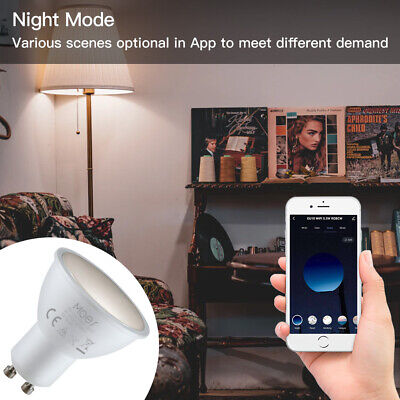 GU10 Smart LED Light Bulb Wifi App Control 4W RGB+CCT Dimmable For Alexa Google