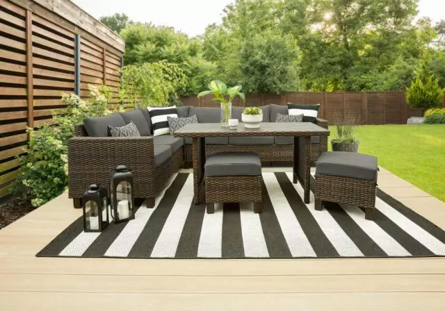 BETTER HOMES Gardens Brookbury Wicker Sectional Sofa Patio Dining