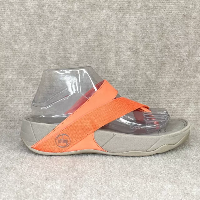 Fitflop Sling Sport Sandals Womens 8 Shoes Orange Strappy Toe Post Thong Wedge
