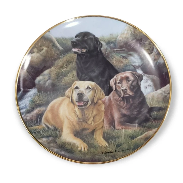 Franklin Mint BELOVED COMPANIONS Labrador Dogs Collector Plate by Nigel Hemming