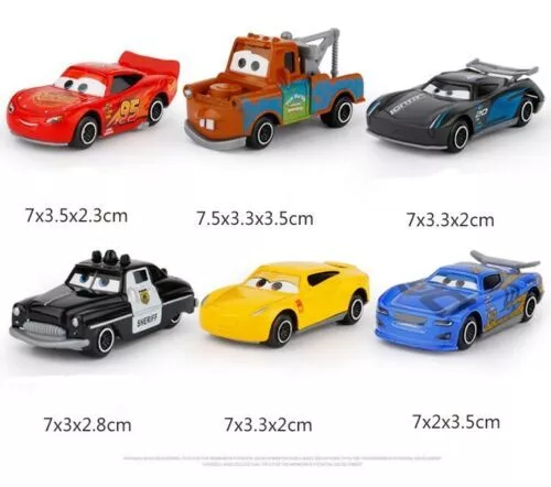 6 Disney Pixar Cars Lightning McQueen Diecast Kid Boy Toy Set Playset Vehicle 3