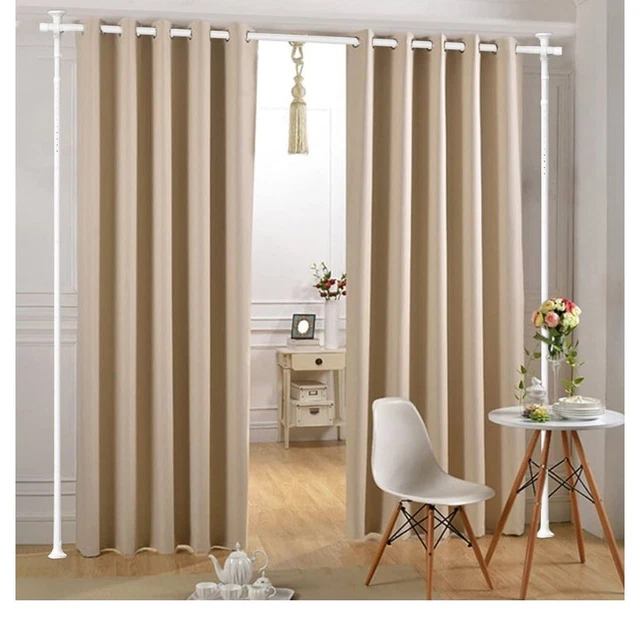 NEW ROOM DIVIDER Curtain Rod Vertical Tension Rod 28-70 W 4-10ft H ...