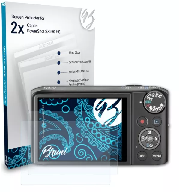 Bruni 2x Protective Film for Canon PowerShot SX260 HS Screen Protector
