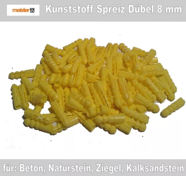 Dübel, Allzweck Dübel, Kunststoff Spreiz Dübel, Standartdübel, 8 mm