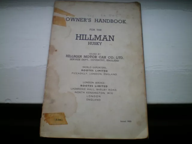 hillman husky owners handbook