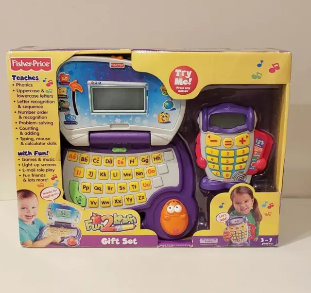 NEW FISHER PRICE Fun 2 Learn GIFT SET Laptop LAUGHTOP Calculator CALCUBOT L0320 169.99 PicClick