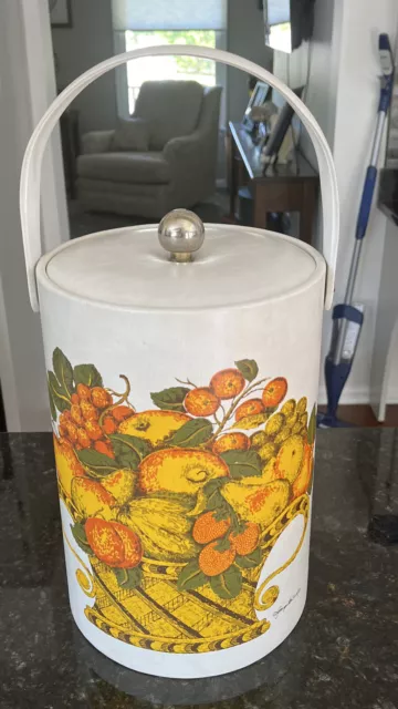 Mid Century Modern GEORGES BRIARD White Fruit Basket Ice Bucket