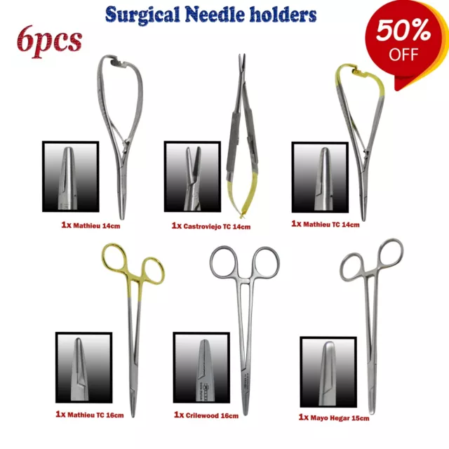 Serie De Surgical Needle holders Ligadura Fórceps Arterial Abrazadera Piercing