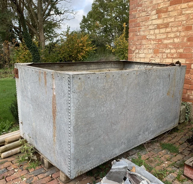 EXTRA LARGE RIVETED galvanised water tank/ planter £525.00 PicClick UK