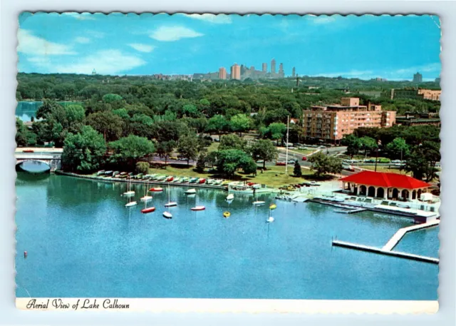 Lake Calhoun Aerial View Minneapolis MN Postcard Posted