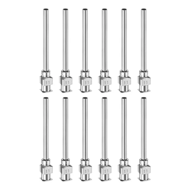 12pcs 11G Stainless Steel Dispensing Needles, 1 1/2" Glue Needle Tube Blunt Tip