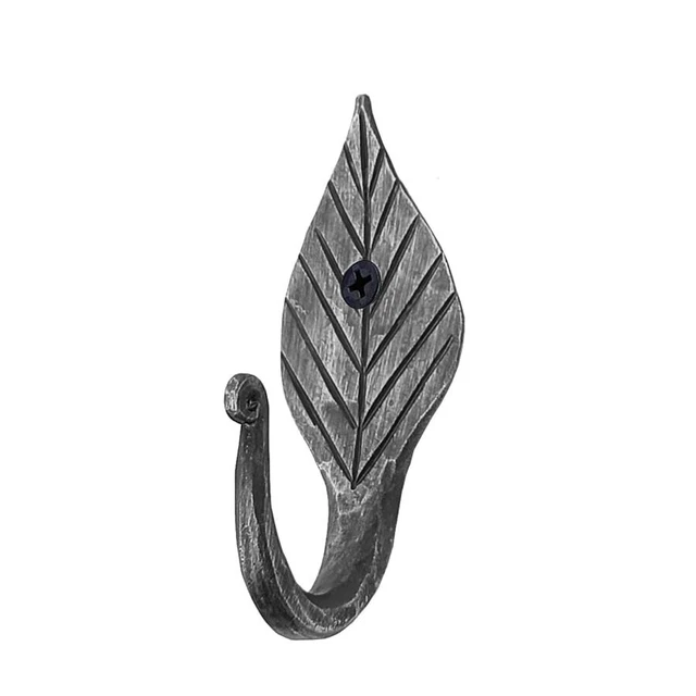 Hand Forged Metal Leaf Hook Wrought Iron Wall Coat Hook Blacksmith Metal Wall...