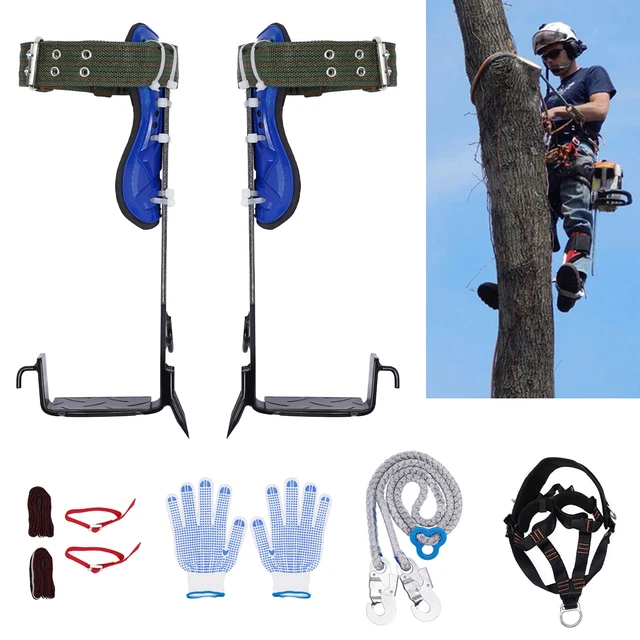 Comfortable & Labor-saving Tree Climbing Spikes Non-slip Gloves & Straps
