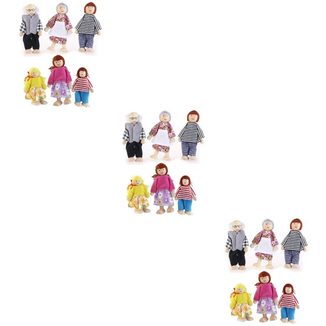 3 COUNT MINI Doll Miniature Family Dolls Puppet Playset Parentchild £