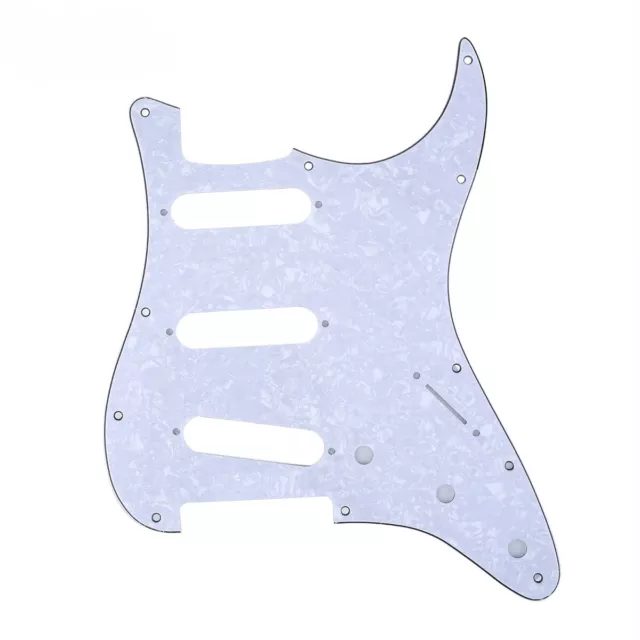 Musiclily 4Ply White Pearl SSS Guitar Pickguard For Fender Standard Strat Modern