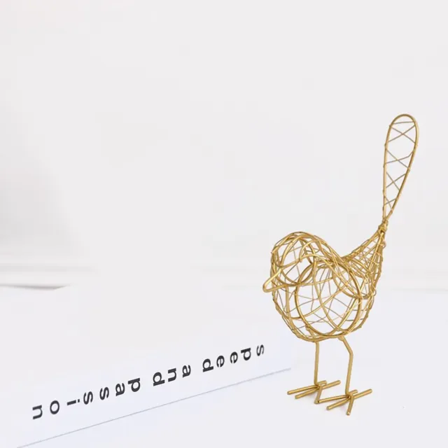 Kreative Geschenke Vogel Ornament Eisendraht-Kunst Linien vogel figur  Golden