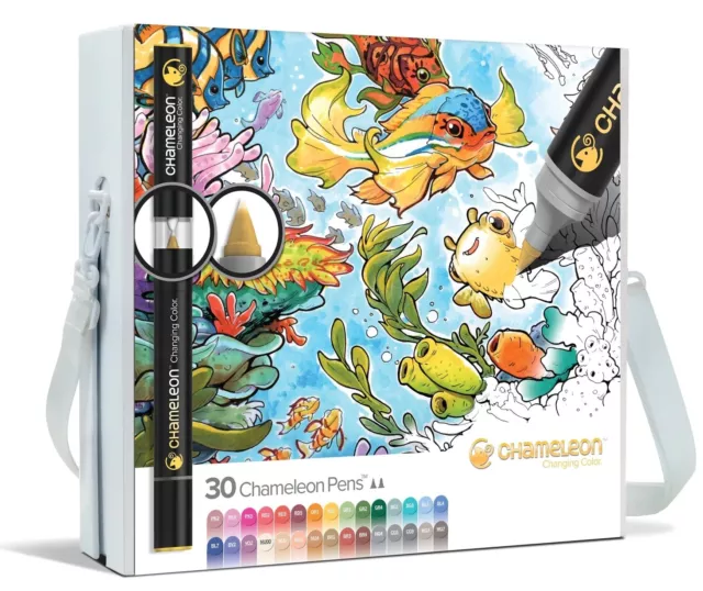 CHAMELEON DELUXE SET 30 Colour Tones Permanent Alcohol Ink Pens Professional Set