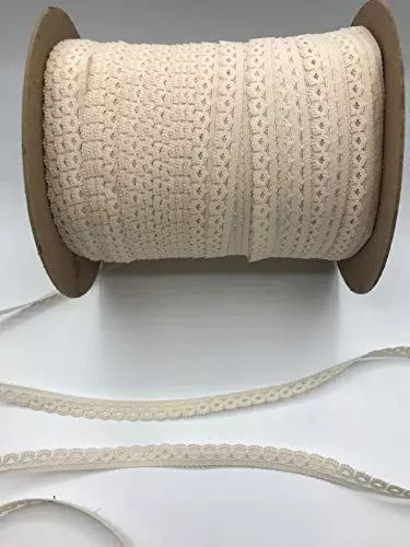 Trimplace Beige 3/8 Inch Dainty Baby Lace 200 Yards