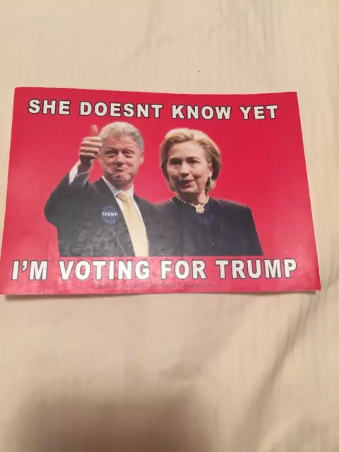 Anti Hillary Bill Clinton Voting For Trump Sticker President 2016