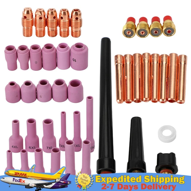 46Pcs Tig Gas Lens Collet Body Assorted Size Fit Tig Welding Torch Wp9 20 25