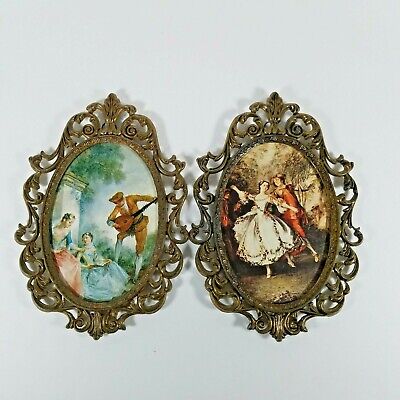 Vintage/Antique Ornate  Framed Pictures Action Brass Handcrafted in Italy (2)