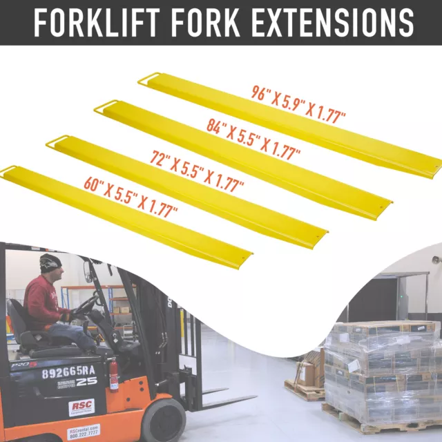 Pallet Fork Extensions 2PCS 60'' 72'' 84'' 96'' Pallet Extensions Forklift Truck