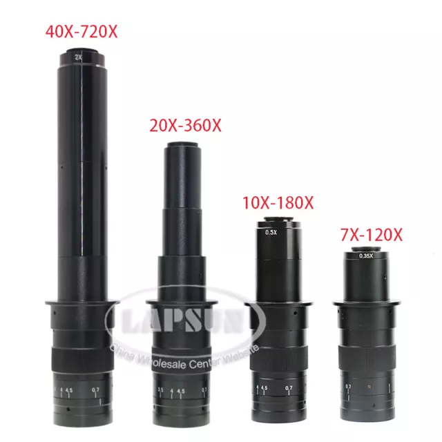 120X-180X-360X-720X 50mm Microscope Indusry Camera Zoom C-Mount 25mm Glass Lens