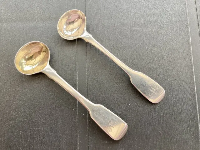 Pair of Georgian Sterling Silver Salt Spoons  London 1824