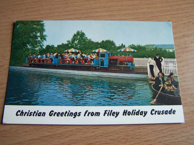 Vintage RP Postcard Christian Greetings from Filey Holiday Centre 1974