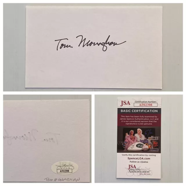 Domino’s Pizza Founder Tom Monaghan Signed Autograph 3x5 Index Card - JSA