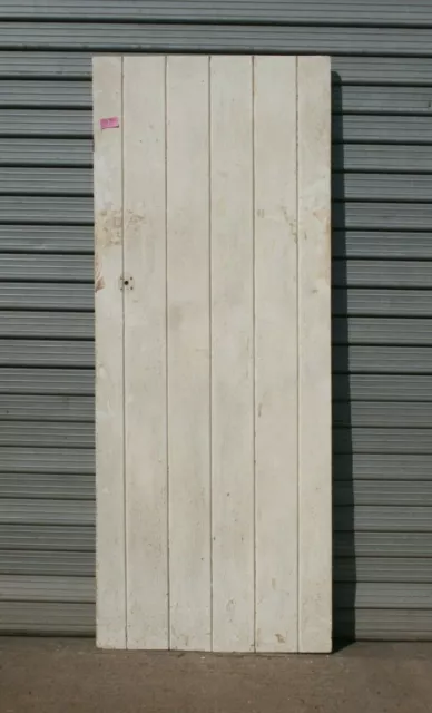 Reclaimed  28" x 70 1/4" Wooden Pine  Plank Ledge Door ref 974