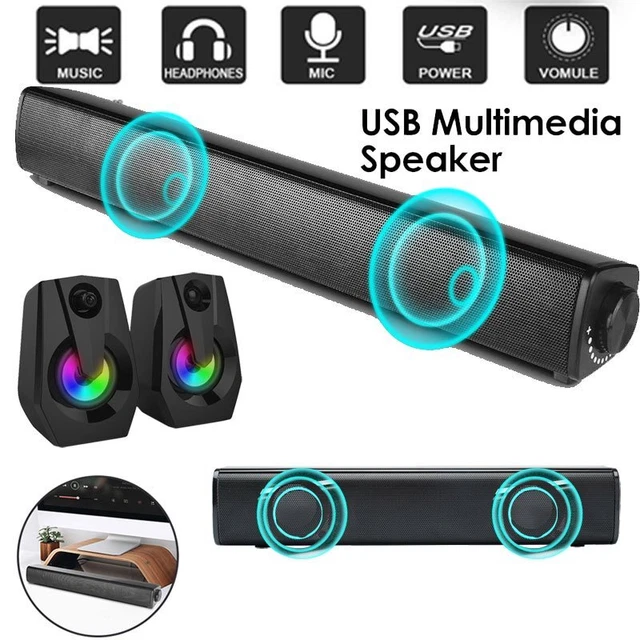 MULTIMEDIA COMPUTER SPEAKERS PC USB Soundbar System Bass For PC Tablet ...
