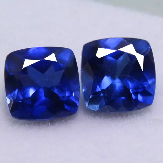 Certifié Naturel Montana Bleu Saphir 5x5 MM Coussin Paire non Chauffé Libre Gems