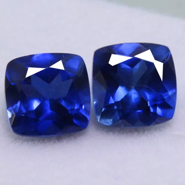 Certified Natural Montana Blue Sapphire 7x7 mm Cushion Pair Unheated Loose Gems