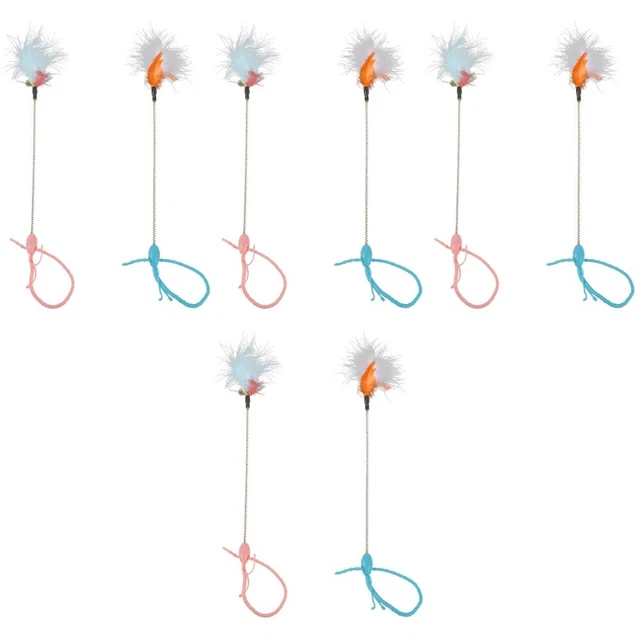8 Pcs Baguettes De Chat Teaser Chat Plume Jouets Chat Taquin