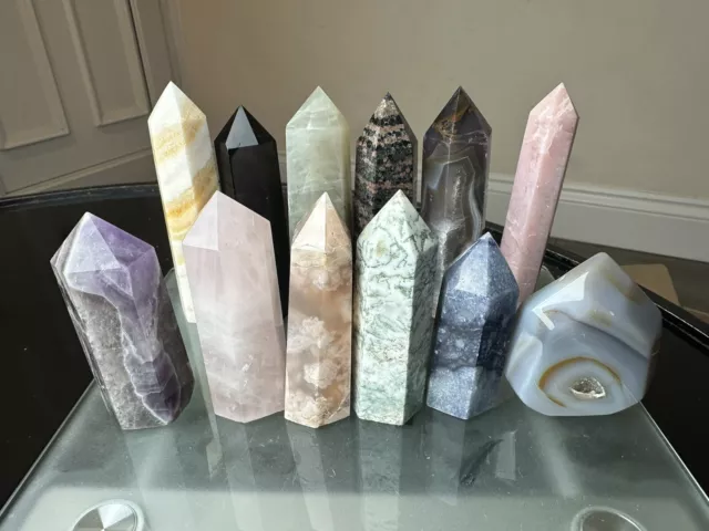 12 X  Mixed Crystal Towers Points Bundle 1kg Job Lot Wholesale Sale S6