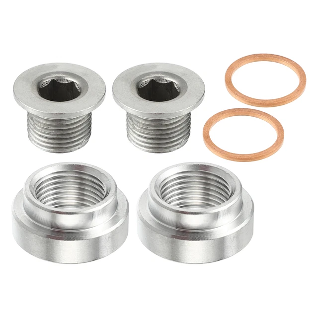 X AUTOHAUX Bouchon Vidange Huile M18x1.5 Magnétique Avec 5 Rondelles - Carter Moteur Noir Aluminium