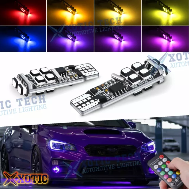 RGB T10 168 LED Light Bulbs For 2015-20 Subaru WRX STI Boomerang Parking C Light