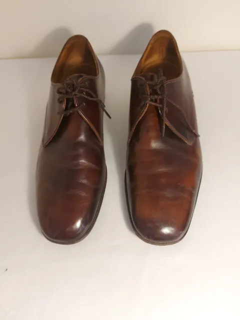 Scarpe vintage Charles Leger marroni in pelle taglia UK 8,5 produttore di stivali EST. 1840