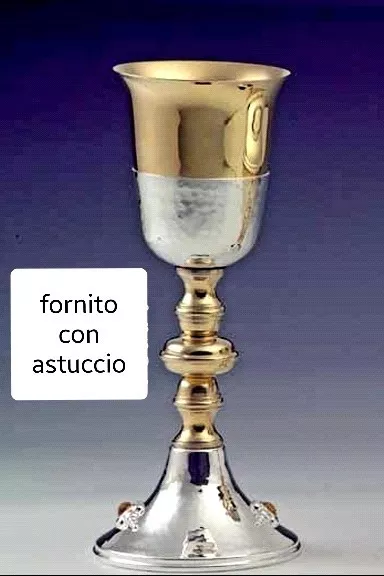 Calice Liturgico In Silverplated Cm 23 Produzione Artigianale Italiana