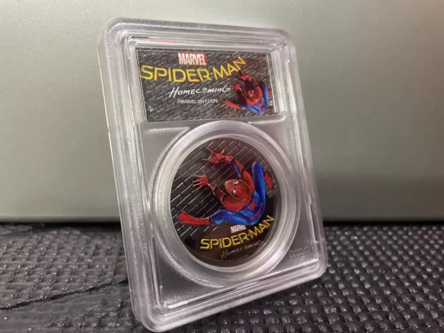 2017 1oz. Cook Islands $5 Spider-Man Homecoming First Day Issue PCGS PR70 W/ogp 2