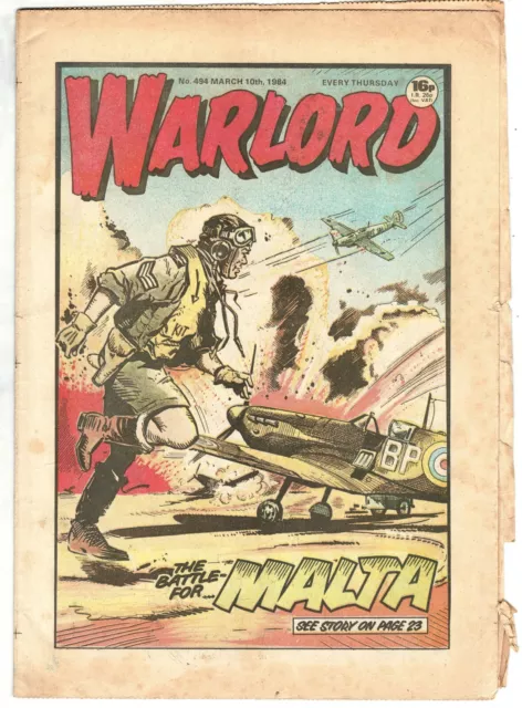 Warlord comic #494 10th March 1984 - combined P&P